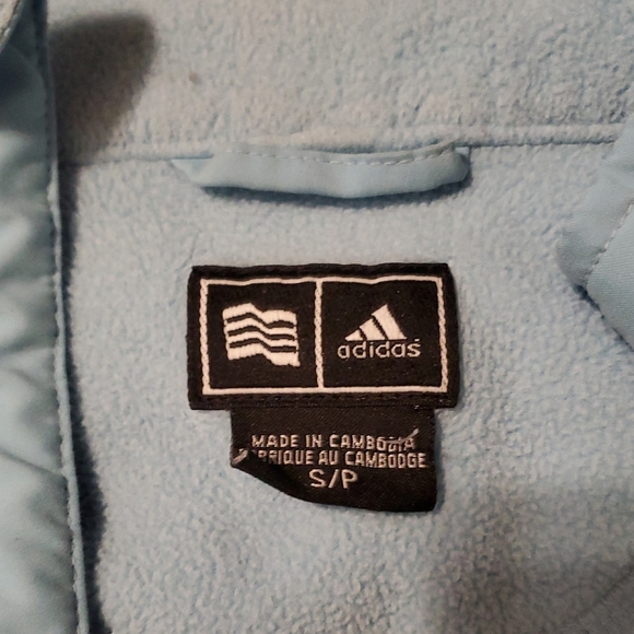 Adidas Climaproof Warm Sky Blue Fleece Jacket - Picture 2 of 7